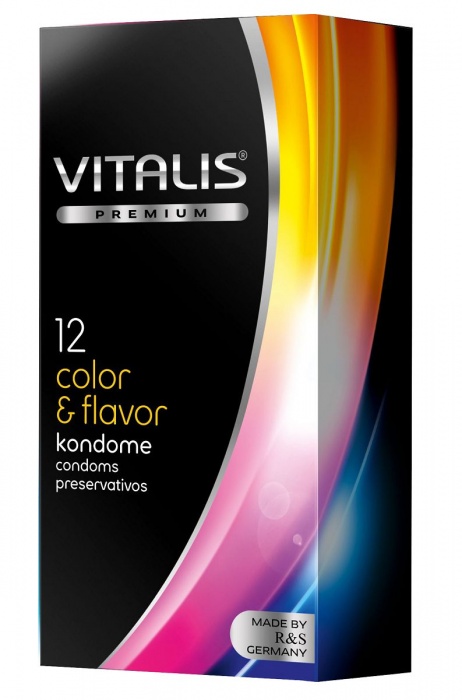 Цветные ароматизированные презервативы VITALIS PREMIUM color   flavor - 12 шт. - Vitalis - купить с доставкой в Воронеже