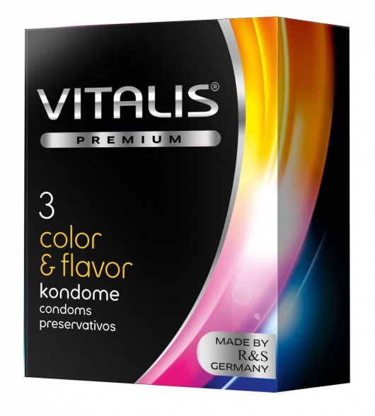 Цветные ароматизированные презервативы VITALIS PREMIUM color   flavor - 3 шт. - Vitalis - купить с доставкой в Воронеже