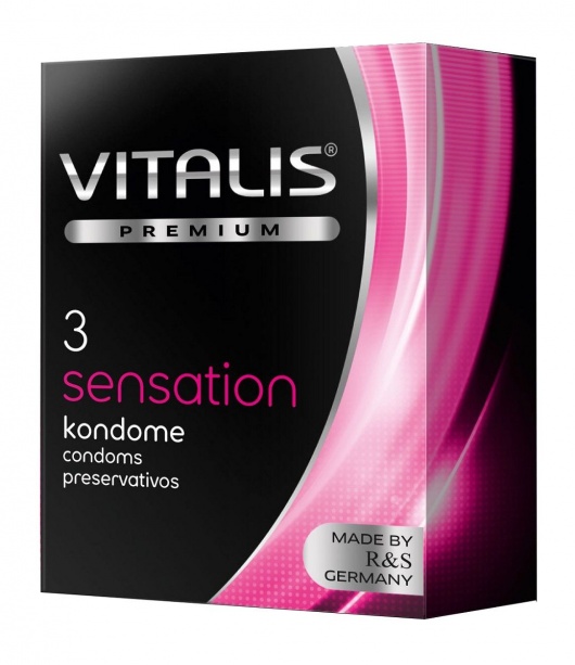Презервативы с пупырышками и кольцами VITALIS PREMIUM sensation - 3 шт. - Vitalis - купить с доставкой в Воронеже
