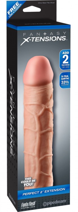Телесная насадка Fantasy X-tensions Perfect 2  Extension - 20,3 см. - Pipedream - в Воронеже купить с доставкой
