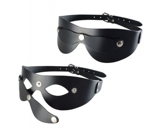 Черная кожаная маска  Новичок - Sitabella - купить с доставкой в Воронеже