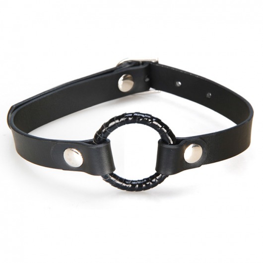 Чёрный кляп с кольцом - Lux Fetish - купить с доставкой в Воронеже