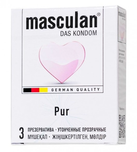 Супертонкие презервативы Masculan Pur - 3 шт. - Masculan - купить с доставкой в Воронеже