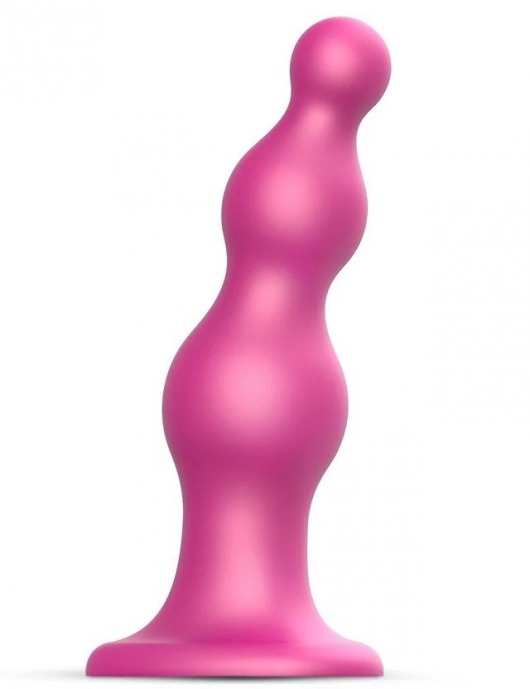 Розовая насадка Strap-On-Me Dildo Plug Beads size L - Strap-on-me - купить с доставкой в Воронеже