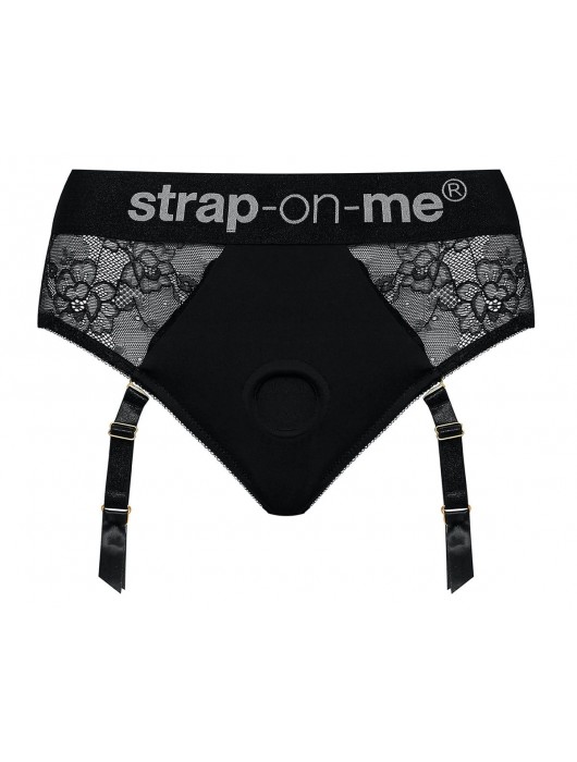 Черные трусики для насадок Diva Lingerie Harness - size L - Strap-on-me - купить с доставкой в Воронеже
