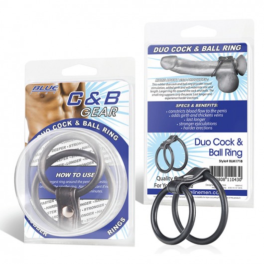 Двойное эрекционное кольцо на пенис и мошонку - BlueLine - в Воронеже купить с доставкой