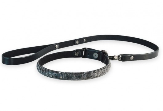 Эффектный сверкающий ошейник с поводком  Гламур - Sitabella - купить с доставкой в Воронеже