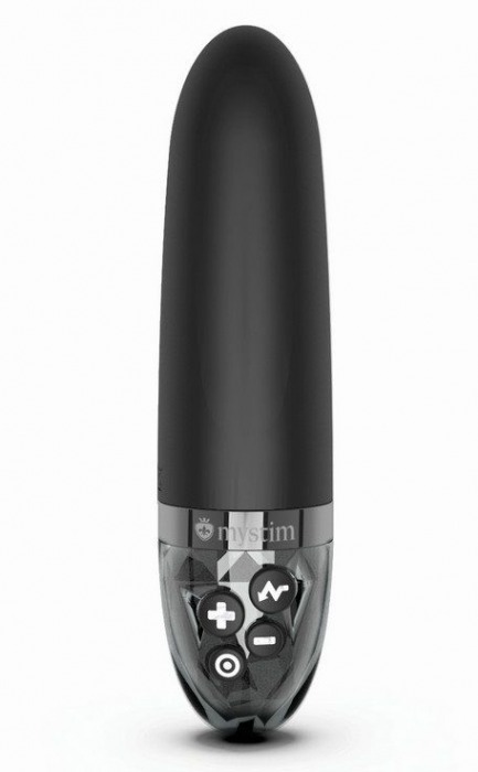 Черный вибратор с электростимуляцией Sleak Freak - 14 см. - MyStim - купить с доставкой в Воронеже