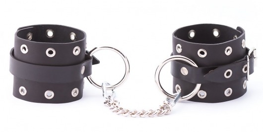 Черные кожаные оковы с люверсами - Crazy Handmade - купить с доставкой в Воронеже