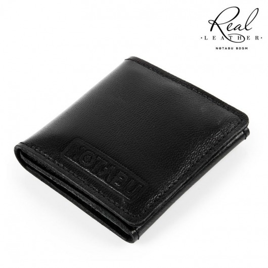 Черный кожаный кондомхолдер Notabu - Notabu - купить с доставкой в Воронеже