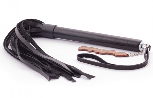 Черная кожаная плеть  Индиго  - 50 см. - Crazy Handmade - купить с доставкой в Воронеже