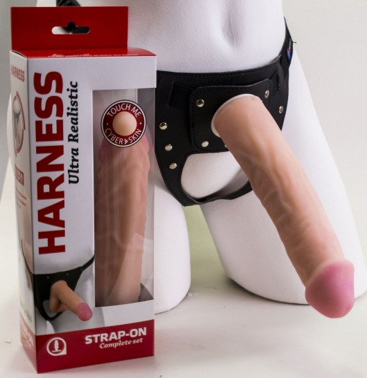 Страпон Харнесс в подарочной упаковке - 21 см. - LOVETOY (А-Полимер) - купить с доставкой в Воронеже