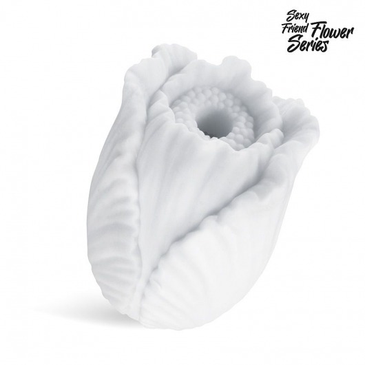 Белый нереалистичный мастурбатор в форме бутона цветка Tulips - 1137 - в Воронеже купить с доставкой