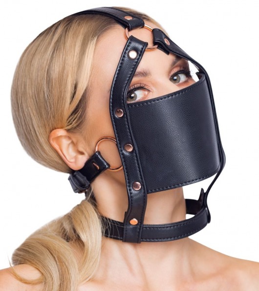 Черный намордник с кляпом-шаром Head Harness With A Gag - Orion - купить с доставкой в Воронеже