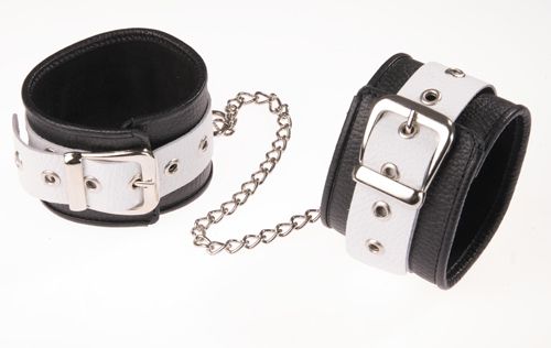 Черно-белые оковы на ноги - Sitabella - купить с доставкой в Воронеже