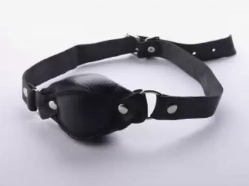 Чёрный кожаный кляп на регулируемых ремешках - Sitabella - купить с доставкой в Воронеже