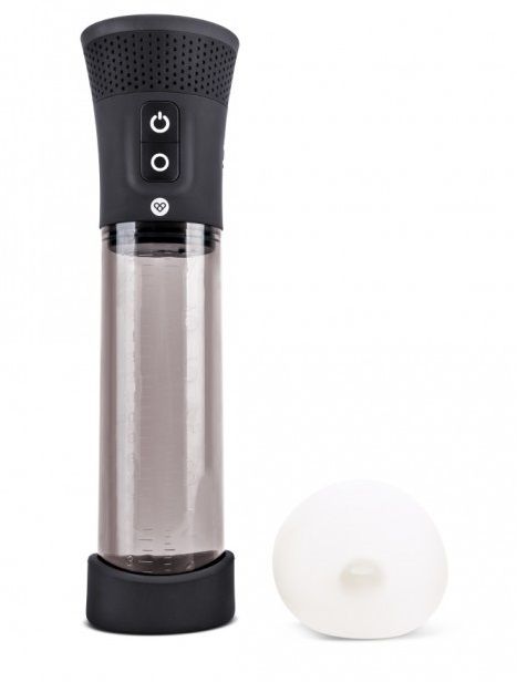 Черная автоматическая вакуумная помпа Pink Vibe с 2 уплотнительными кольцами - Pink Vibe - в Воронеже купить с доставкой