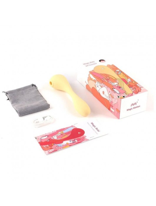 Желтый вибратор Magic Motion Bobi с вакуумной стимуляцией - Magic Motion