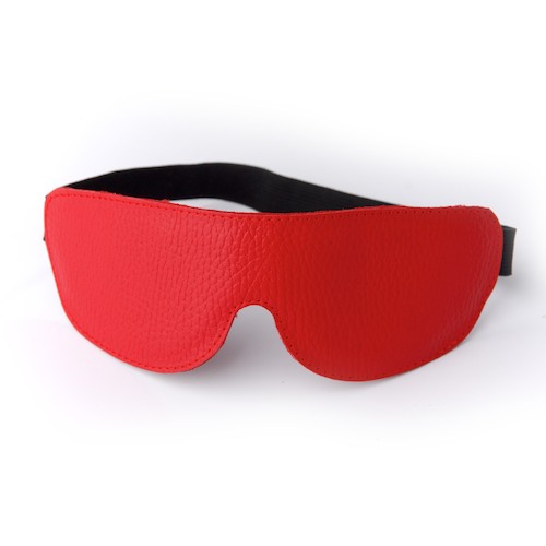 Красная кожаная маска на глаза на резиночке - Sitabella - купить с доставкой в Воронеже