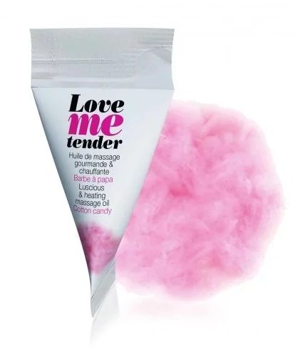 Съедобное согревающее массажное масло Love Me Tender Cotton Candy с ароматом сладкой ваты - 10 мл. - Love to Love - купить с доставкой в Воронеже