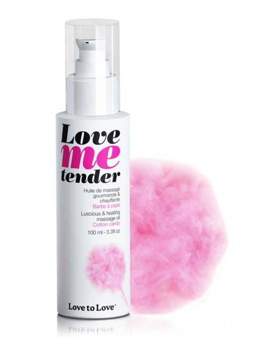 Съедобное согревающее массажное масло Love Me Tender Cotton Candy с ароматом сладкой ваты - 100 мл. - Love to Love - купить с доставкой в Воронеже