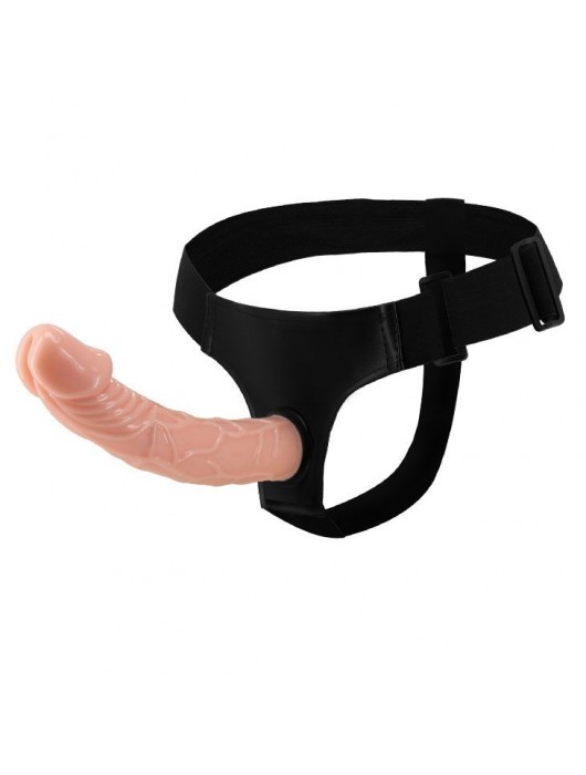 Гладкий фаллоимитатор с крупной головкой на ремешках - 19,7 см. - Baile - купить с доставкой в Воронеже