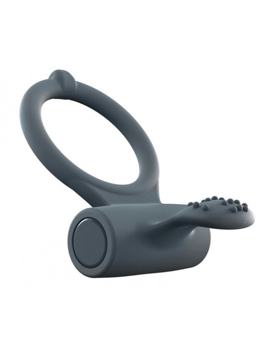 Серое перезаряжаемое эрекционное кольцо с вибрацией Power Clit - Dorcel - в Воронеже купить с доставкой