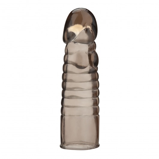 Дымчатая насадка-удлинитель Ribbed Realistic Penis Enhancing Sleeve Extension - 15,2 см. - BlueLine - в Воронеже купить с доставкой