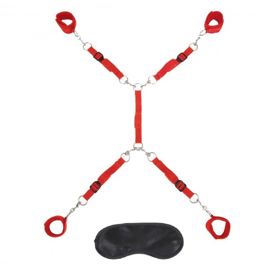 Красная фиксация на матрас Classic Bedspreader - Lux Fetish - купить с доставкой в Воронеже