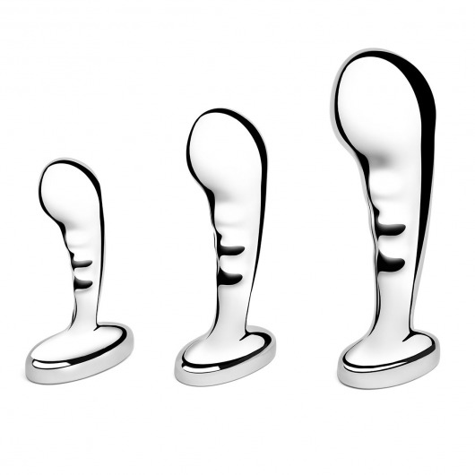 Набор из 3 стальных стимуляторов простаты Stainless Steel P-spot Training Set - b-Vibe - в Воронеже купить с доставкой