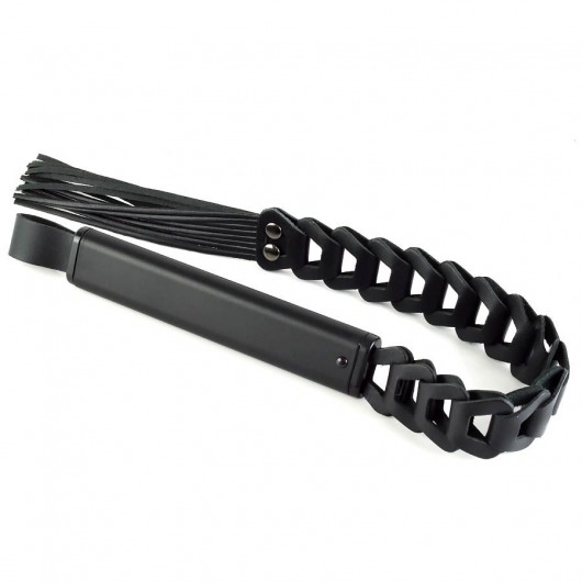 Черная кожаная плеть «Клеопатра» - 62 см. - Sitabella - купить с доставкой в Воронеже