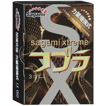 Суженные к основанию презервативы Sagami Xtreme COBRA - 3 шт. - Sagami - купить с доставкой в Воронеже
