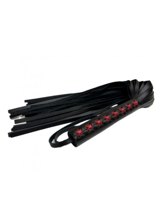 Кожаная плеть Sex Game с красным плетением на рукояти - 57 см. - БДСМ Арсенал - купить с доставкой в Воронеже