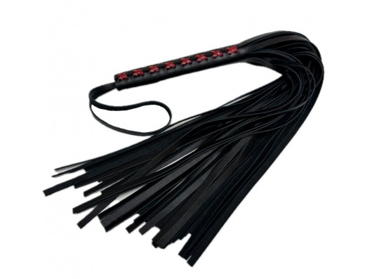 Кожаная плеть Sex Game с красным плетением на рукояти - 57 см. - БДСМ Арсенал - купить с доставкой в Воронеже