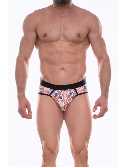 Белые мужские трусы-джоки с морским принтом - Don Moris купить с доставкой