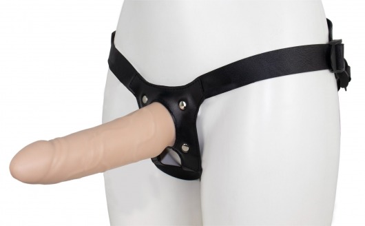 Пустотелый страпон MINI с бандажом - LOVETOY (А-Полимер) - купить с доставкой в Воронеже