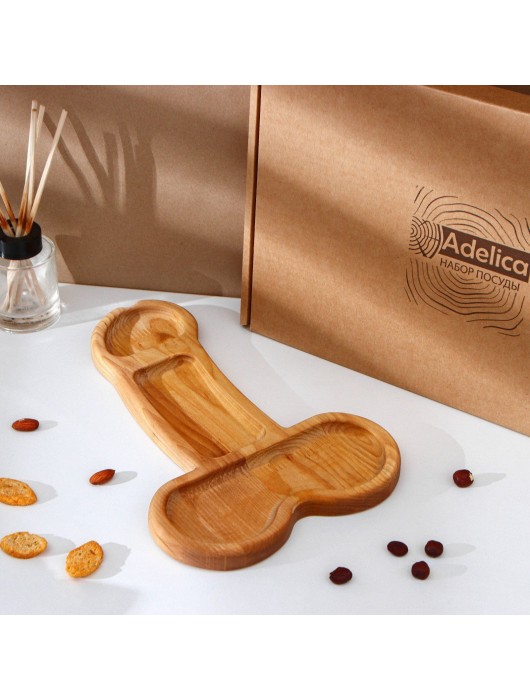 Деревянное блюдо для подачи в форме члена (32,5 х 20 х 1,7 см) - Сима-Ленд - купить с доставкой в Воронеже