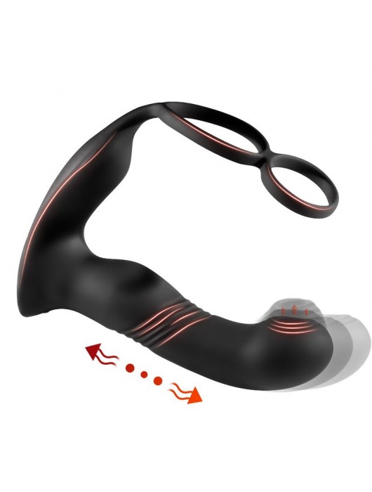 Черный вибромассажер простаты с эффектом фингеринга - 16 см. - Secwell - в Воронеже купить с доставкой