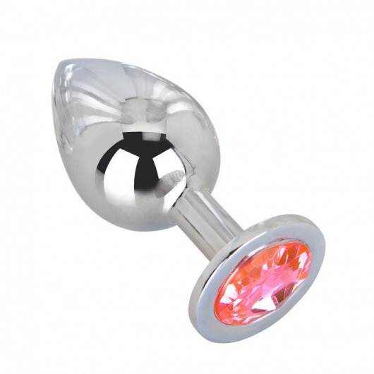 Большой стальной плаг с розовым кристаллом Pink Bubble Gum - 9,5 см. - Erotic Fantasy - купить с доставкой в Воронеже