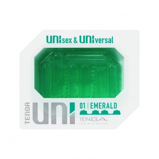 Зеленый мастурбатор-стимулятор Tenga Uni Emerald - Tenga - в Воронеже купить с доставкой
