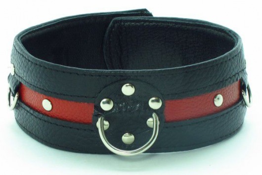 Черно-красный ошейник на пряжке - БДСМ Арсенал - купить с доставкой в Воронеже