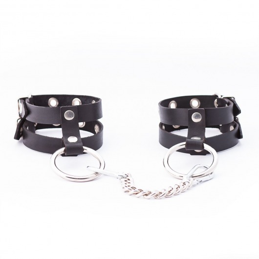 Черные однослойные оковы на цепочке - Crazy Handmade - купить с доставкой в Воронеже