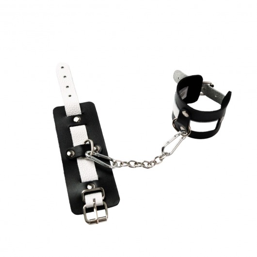 Черно-белые кожаные оковы - Crazy Handmade - купить с доставкой в Воронеже
