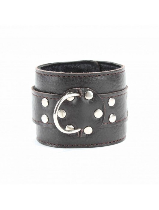 Коричневые оковы из мягкой кожи на металлической цепочке - БДСМ Арсенал - купить с доставкой в Воронеже