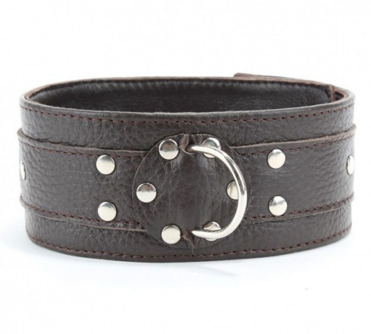 Широкий черный ошейник из мягкой кожи - БДСМ Арсенал - купить с доставкой в Воронеже