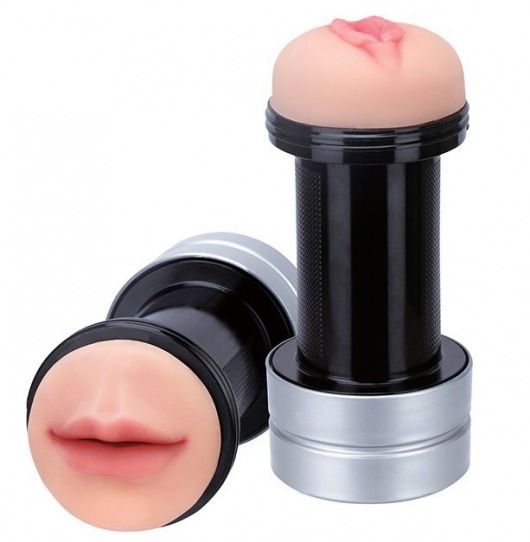 Двусторонний мастурбатор REALSTUFF 2 IN 1 HUMMER MOUTH   VAGINA - ротик и вагина - Dream Toys - в Воронеже купить с доставкой