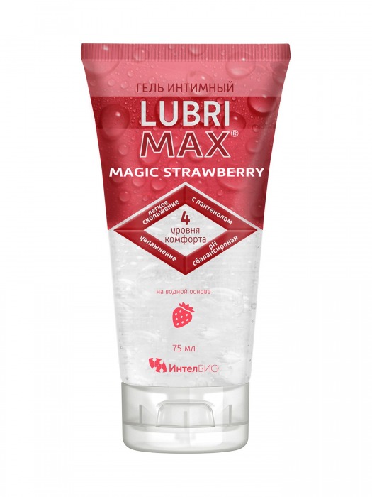 Интимный гель-смазка на водной основе Lubrimax Magic Strawberry - 75 мл. - ИнтелБИО - купить с доставкой в Воронеже