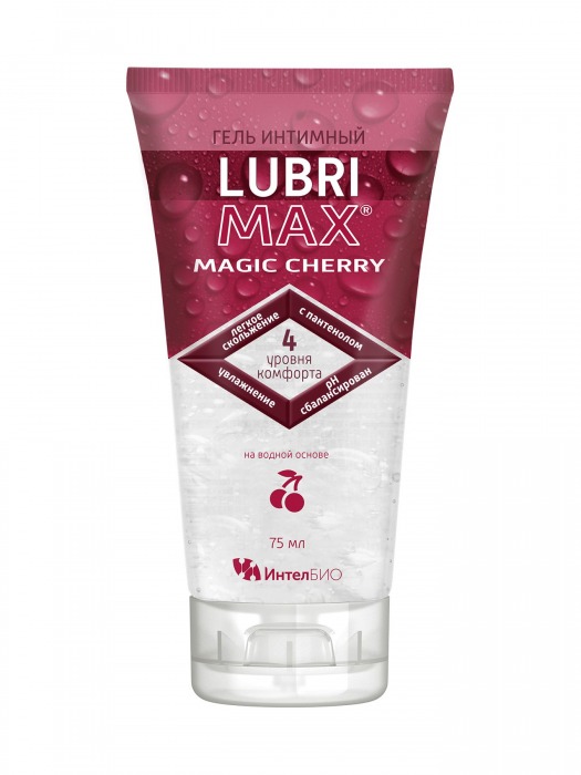 Интимный гель-смазка на водной основе Lubrimax Magic Cherry - 75 мл. - ИнтелБИО - купить с доставкой в Воронеже