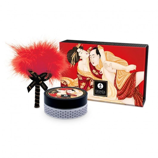 Массажная пудра с ароматом клубники и шампанского Strawberry Wine - Shunga - купить с доставкой в Воронеже