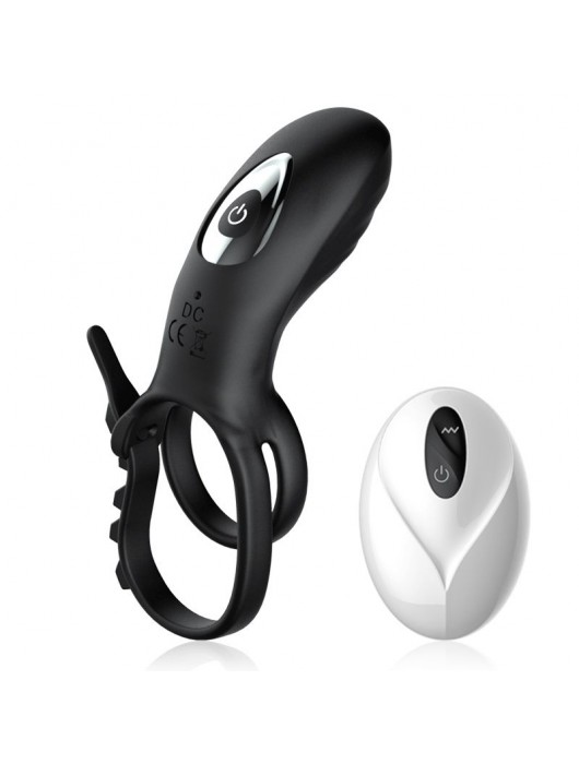 Черное эрекционное кольцо с вибрацией и утяжкой под мошонку - Secwell - в Воронеже купить с доставкой